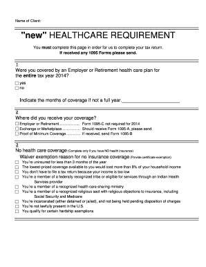 Healthcare Coverage Tax Form