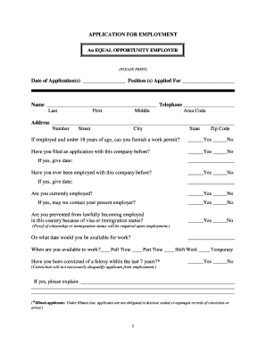 Employment Application Form