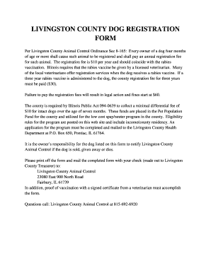 Livingston County Dog Registration Form