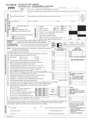 New Jersey Nonresident Income Tax Return