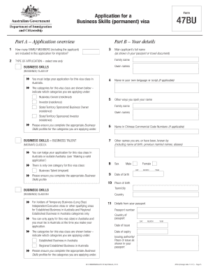 Business Skills Visa 47BU Application Form