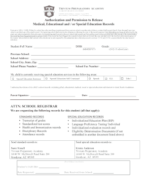Authorization to Release Student Records