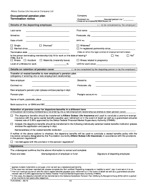 Allianz Suisse Life Insurance Termination Notice