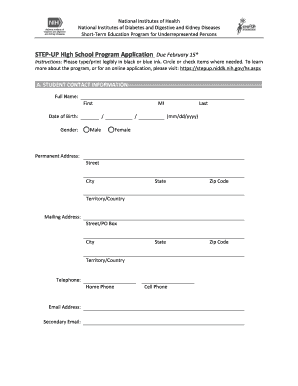 STEP-UP High School Program Application
