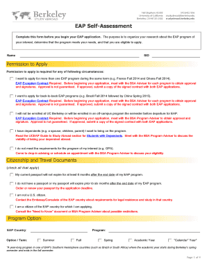 EAP Self-Assessment Form