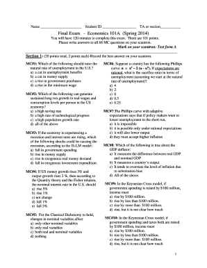 Economics 101A Final Exam