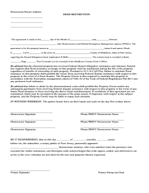 FEMA Hazard Mitigation Grant Deed Restriction