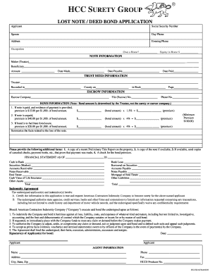 Deed Bond Application Form