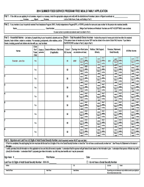 2014 Summer Food Service Program Application