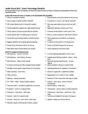 Event Technology AV Checklist