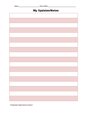 Texas Parent to Parent Information Form