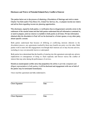 Disclosure and Waiver of Potential Related-Party Conflict of Interest