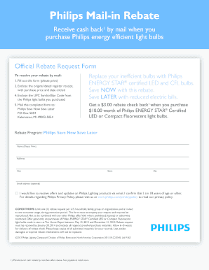 Philips Mail-in Rebate Form