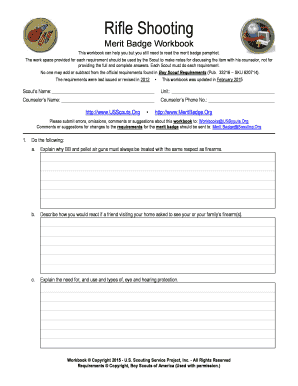 Rifle Shooting Merit Badge Workbook