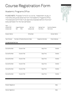 Course Registration Form