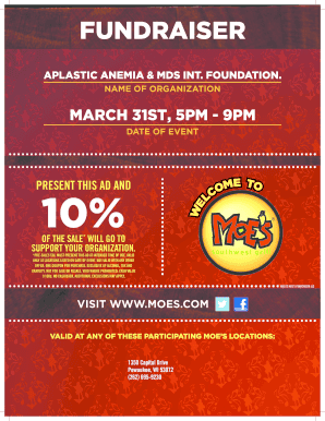 Moe's Fundraiser Coupon