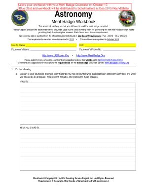 Astronomy Merit Badge Workbook