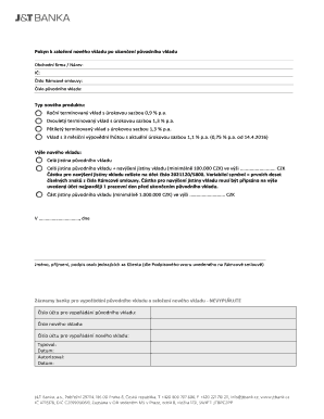Czech Republic Term Deposit Renewal Form