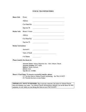Stock Transfer Form