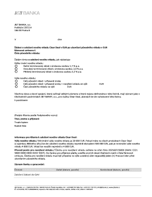 J&T Bank Clear Deal EUR Deposit Request