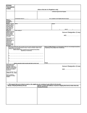 Stock Transfer Form