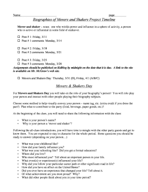 Biography Assignment Reading Notes Planner