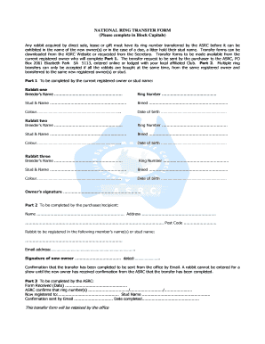 National Ring Transfer Form