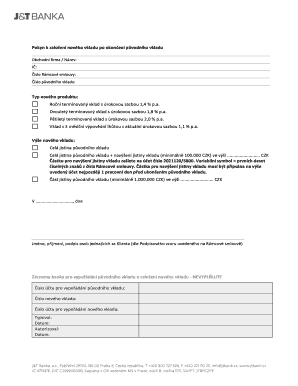 Czech Republic Term Deposit Renewal Form
