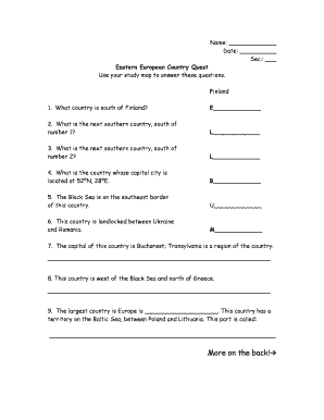 Eastern European Country Geography Quiz