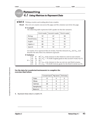 Algebra 2 Reteaching Worksheet