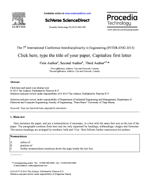 Conference Paper Submission Template