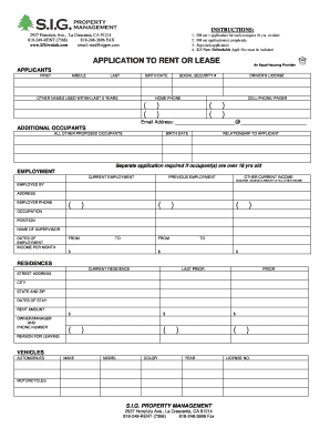 California Rental Application Form