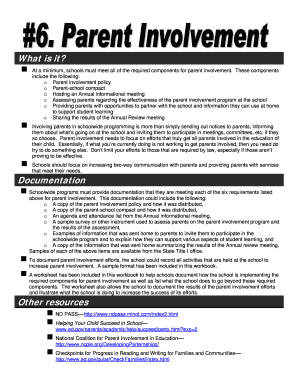 Parent Involvement Policy and Documentation Form