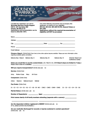 Wounded Warriors Family Support Application