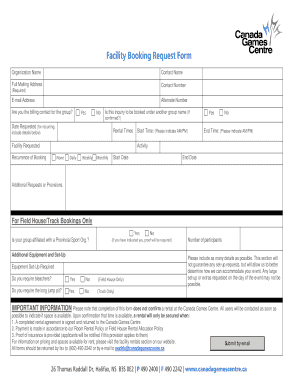 Facility Booking Request Form