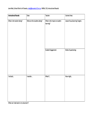 Instructional Rounds Scripting Form