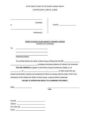 Order to Show Cause Against Judgment Debtor