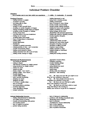 Individual Problem Checklist