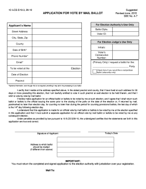 Illinois Vote by Mail Ballot Application