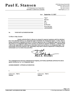 Third Party Authorization Form