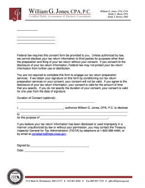 Tax Return Information Disclosure Consent Form