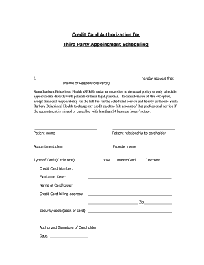 Credit Card Authorization for Appointment Scheduling