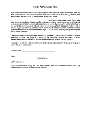 Email Authorization Form