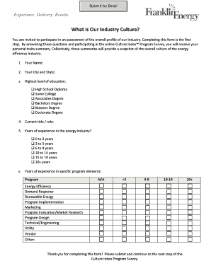Industry Culture Assessment Form