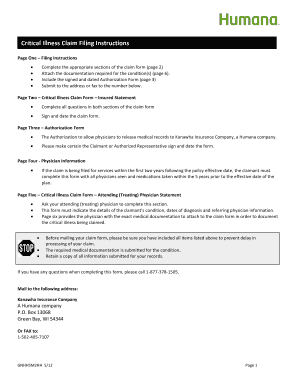 Critical Illness Claim Form