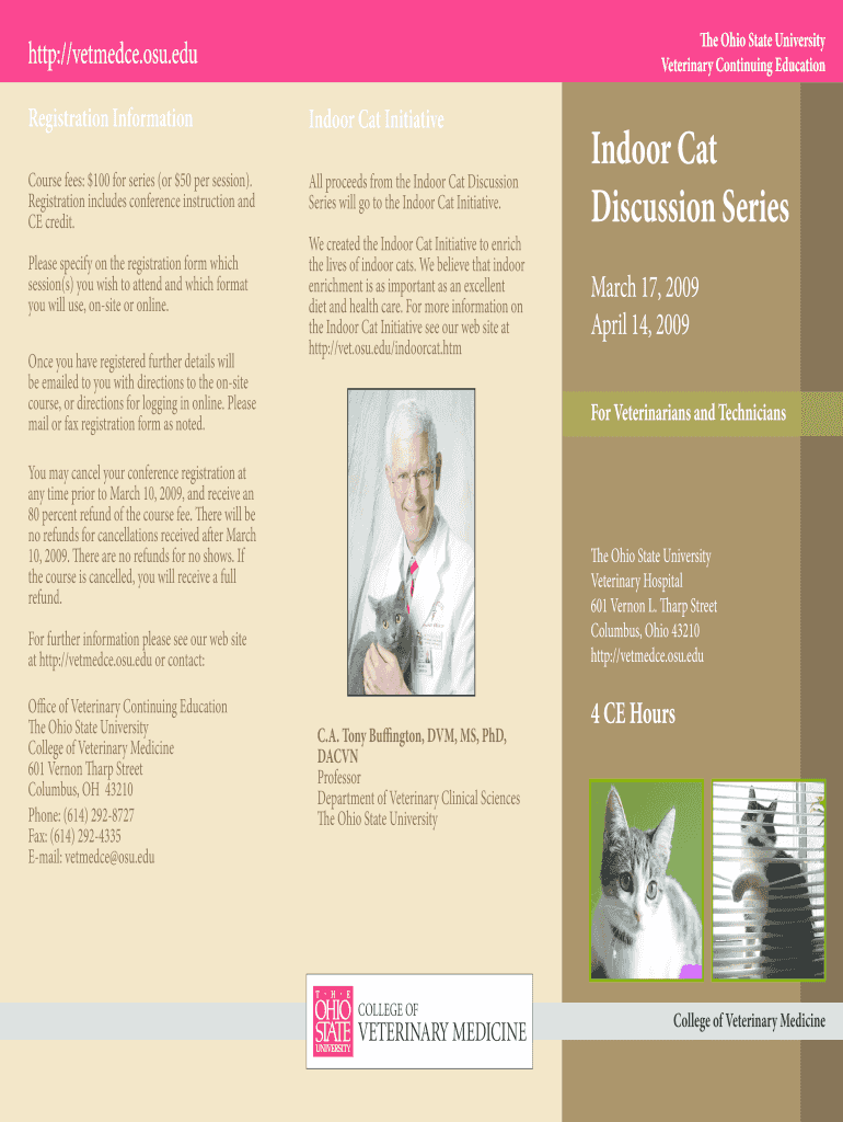 Fillable Online vet ohiostate Indoor Cat Initiative Indoor Cat