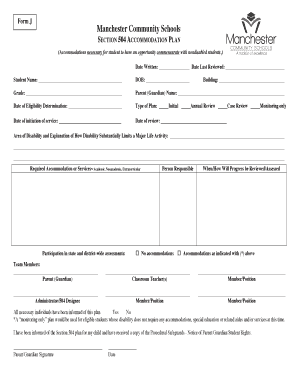 Section 504 Accommodation Plan