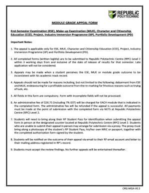 Module Grade Appeal Form