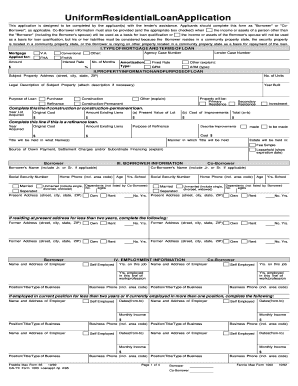 Uniform Residential Loan Application