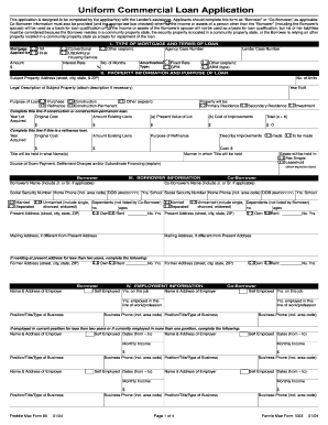 Uniform Commercial Loan Application